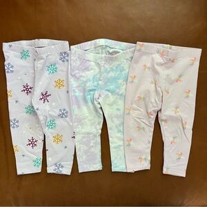 CAT & JACK Snowflake, Clouds & Unicorn Leggings Bundle, 18mo